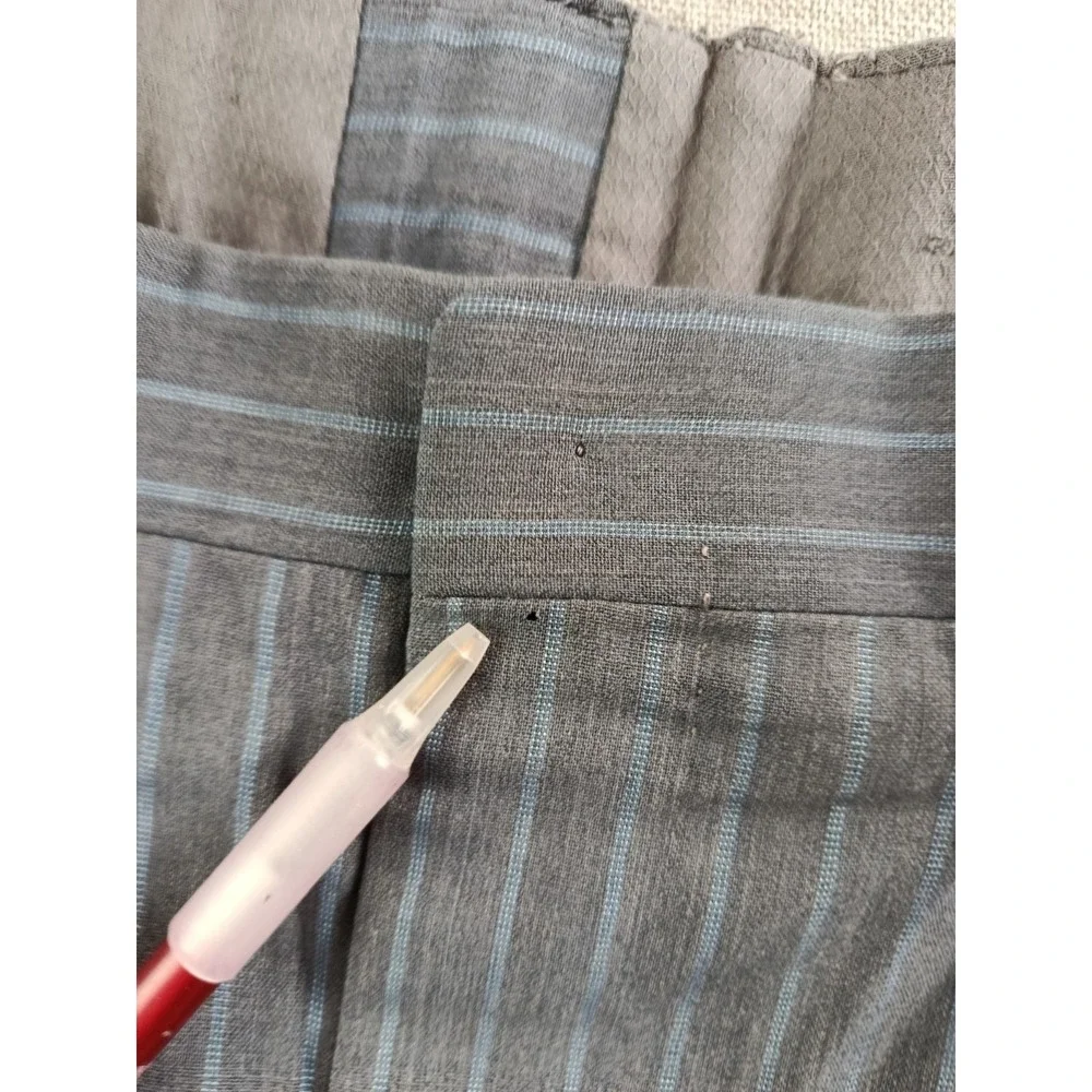 Oxxford Cloth Suit Mens 44 Gray Striped Wool Half Lined Lightweight Pants 36X29